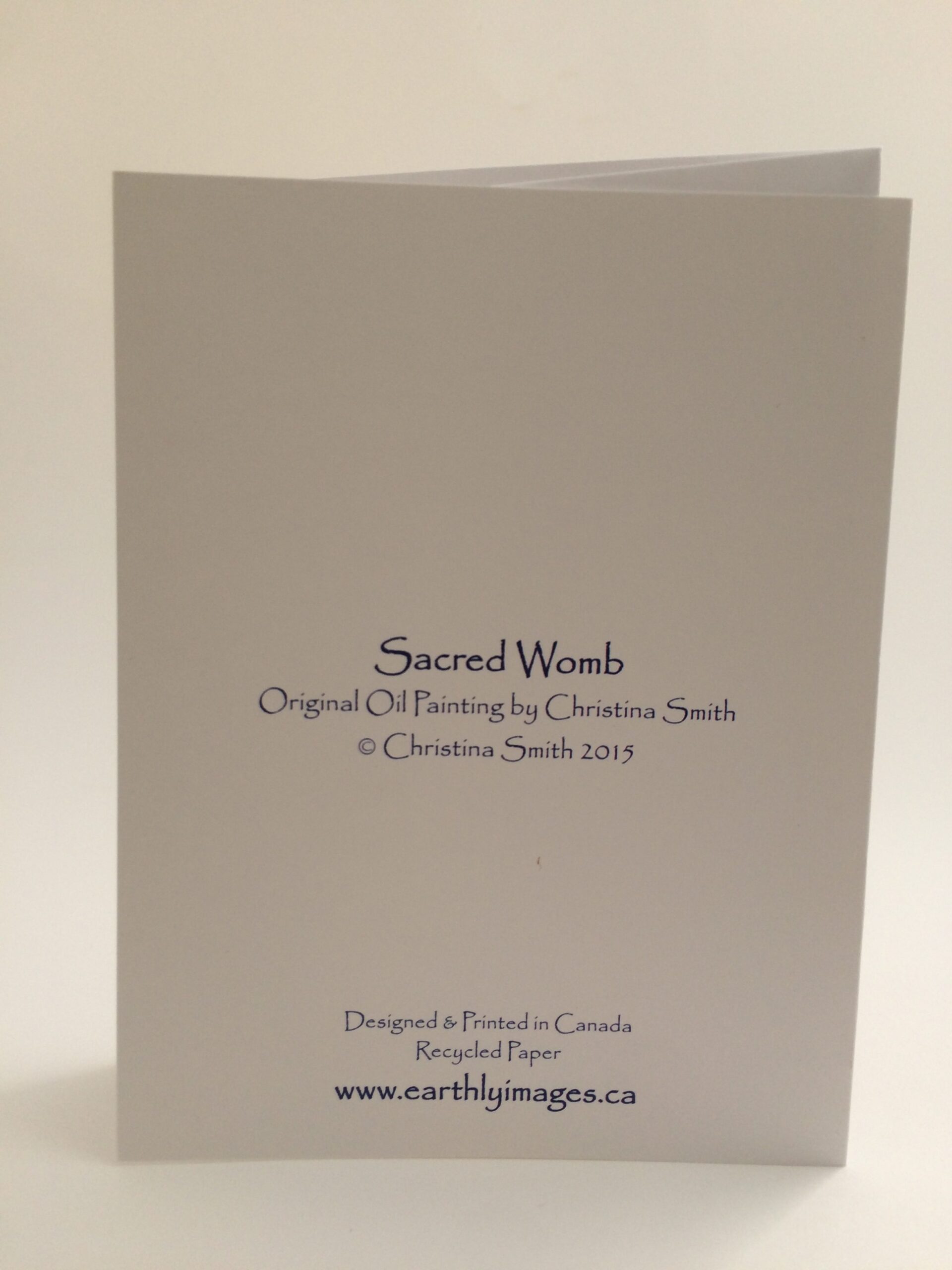 Sacred Womb ~ card (back)